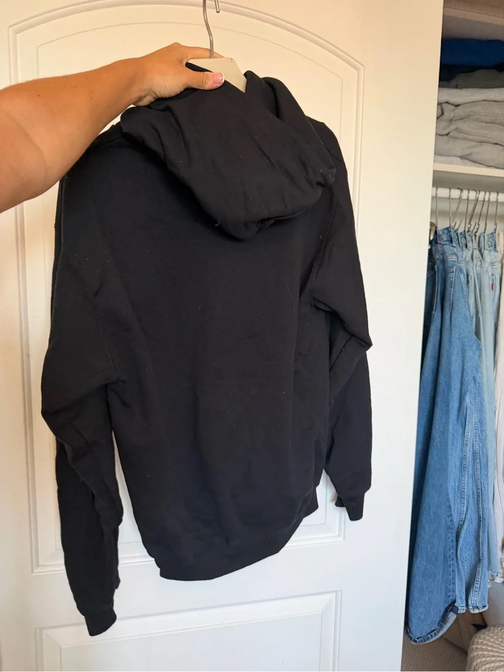 Champion Black Hoodie with Red Chapman University Lettering